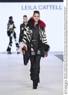 London, UK. 6 June 2016. A model walks the runway showcasing the fashion collection by Leila Cattell from Kingston University (London) during Graduate Fashion Week 2016. GFW takes place at the Old Truman Brewery from 5 to 8 June 2016. Kingston University, Graduate Fashion Week 2016 