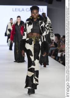 London, UK. 6 June 2016. A model walks the runway showcasing the fashion collection by Leila Cattell from Kingston University (London) during Graduate Fashion Week 2016. GFW takes place at the Old Truman Brewery from 5 to 8 June 2016. Kingston University, Graduate Fashion Week 2016 
