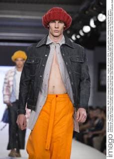 London, UK. 6 June 2016. A model walks the runway showcasing the fashion collection by Thomas Skinner from Kingston University (London) during Graduate Fashion Week 2016. GFW takes place at the Old Truman Brewery from 5 to 8 June 2016. Kingston University, Graduate Fashion Week 2016 