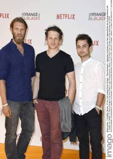 Marc Rissmann, Sebastian Kaufmane und Max Hegewald bei der Europapremiere der 4. Staffel der Netflix TV-Serie Orange Is the New Black in der Kulturbrauerei. Berlin, 07.06.2016 Foto:xFredericx xFuturexImage