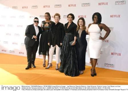 Lea DeLaria, Dascha Polanco, Kate Mulgrew, Selenis Leyva, Yael Stone und Uzo Aduba bei der Europapremiere der 4. Staffel der Netflix TV-Serie Orange Is the New Black in der Kulturbrauerei. Berlin, 07.06.2016 Foto:xFredericx xFuturexImage
