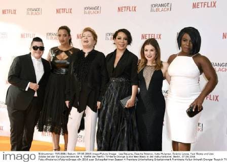 Lea DeLaria, Dascha Polanco, Kate Mulgrew, Selenis Leyva, Yael Stone und Uzo Aduba bei der Europapremiere der 4. Staffel der Netflix TV-Serie Orange Is the New Black in der Kulturbrauerei. Berlin, 07.06.2016 Foto:xFredericx xFuturexImage
