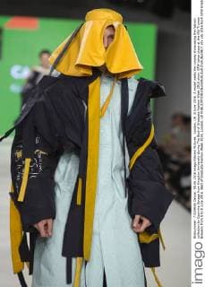 London, UK. 8 June 2016. A model walks the runway showcasing the fashion collection by Caoimhe Savage from Kingston University during The Best of Graduate Fashion Week 2016 show. GFW takes place at the Old Truman Brewery from 5 to 8 June 2016. Best of Graduate Fashion Week 2016, London, UK 