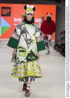 London, UK. 8 June 2016. A model walks the runway showcasing the fashion collection by Chloe Jackson from Nottingham Trent University during The Best of Graduate Fashion Week 2016 show. GFW takes place at the Old Truman Brewery from 5 to 8 June 2016. Best of Graduate Fashion Week 2016, London, UK 