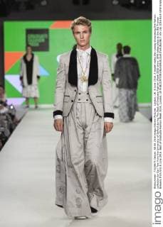 London, UK. 8 June 2016. A model walks the runway showcasing the fashion collection by Carl Tom from the University of Salford during The Best of Graduate Fashion Week 2016 show. GFW takes place at the Old Truman Brewery from 5 to 8 June 2016. Best of Graduate Fashion Week 2016, London, UK 