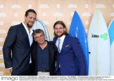 LOS ANGELES - JUN 8: Ben Robson, Charles Croughwell, Jake Weary at the Animal Kingdom Premiere Screening at the The Rose Room on June 8, 2016 in Venice Beach, CA  KathyxHutchins