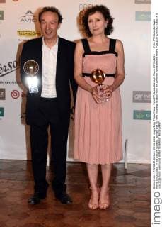 Foto IPP GioiaxBotteghi Roma 09 06 2016 - Foto IPP GioiaxBotteghi Rome 09 06 2016 in the picture Roberto Benigni and his wife Nicoletta Braschi with the Lifetime Achievement Award  0