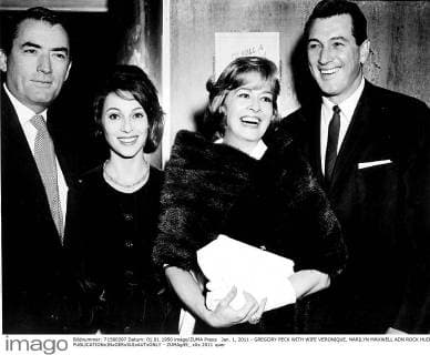 Jan. 1, 2011 - GREGORY PECK WITH WIFE VERONIQUE, MARILYN MAXWELL ADN ROCK HUDSON. - ZUMAg49_