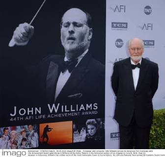 Composer and conductor John Williams arrives for American Film Institutes 44th Life Achievement Award gala tribute to Williams at the Dolby Theatre in the Hollywood section of Los Angeles on June 9, 2016. Over six decades in Hollywood, Williams has written some of the most memorable music in movie history. His 100-plus features have earned 50 Academy Award nominations (making him the most-nominated living person), winning five times. Williams also received 22 Grammys, seven BAFTAs, five Emmys, four Golden Globes, a Kennedy Center Honor and the National Medal of Arts. And then there are all those iconic themes, the ones everyone in the world knows.  LAP2016060901 JIMxRUYMEN