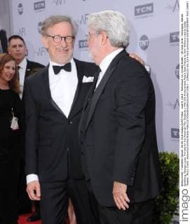 June 9, 2016 - Hollywood, CA, United States - 09 June 2016 - Hollywood. Steven Spielberg, George Lucas. Arrivals for the American Film Institute s 44th Life Achievement Award Gala Tribute to John Williams held at Dolby Theater. Photo Credit: Hollywood United States - ZUMAa123