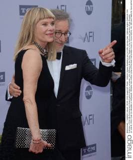 Director Steven Spielberg and his wife, actress Kate Capshaw attend American Film Institute s 44th Life Achievement Award gala tribute to composer John Williams at the Dolby Theatre in the Hollywood section of Los Angeles on June 9, 2016. Over six decades in Hollywood, Williams has written some of the most memorable music in movie history. His 100-plus features have earned 50 Academy Award nominations (making him the most-nominated living person), winning five times. Williams also received 22 Grammys, seven BAFTAs, five Emmys, four Golden Globes, a Kennedy Center Honor and the National Medal of Arts. And then there are all those iconic themes, the ones everyone in the world knows.  LAP2016060936 JIMxRUYMEN