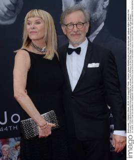 Director Steven Spielberg and his wife, actress Kate Capshaw attend American Film Institute s 44th Life Achievement Award gala tribute to composer John Williams at the Dolby Theatre in the Hollywood section of Los Angeles on June 9, 2016. Over six decades in Hollywood, Williams has written some of the most memorable music in movie history. His 100-plus features have earned 50 Academy Award nominations (making him the most-nominated living person), winning five times. Williams also received 22 Grammys, seven BAFTAs, five Emmys, four Golden Globes, a Kennedy Center Honor and the National Medal of Arts. And then there are all those iconic themes, the ones everyone in the world knows.  LAP2016060938 JIMxRUYMEN