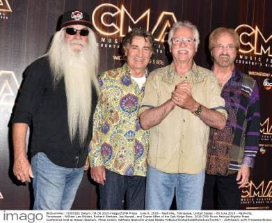 June 9, 2016 - Nashville, Tennessee, United States - 09 June 2016 - Nashville, Tennessee - William Lee Golden, Richard Sterban, Joe Bonsall, and Duane Allen of the Oak Ridge Boys. 2016 CMA Music Festival Nightly Press Conference held at Nissan Stadium. Photo Credit: AdMedia Nashville United States - ZUMAa123