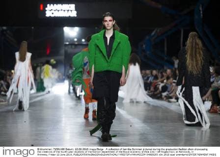 A collection of Jannike Sommar pictured during the graduation fashion show showcasing the creations of the fourth year students of the fashion department of the Royal Academy of Fine Arts - AP Hogeschool, at Parkloods, in Antwerp, Friday 10 June 2016.  KRISTOFxVANxACCOM 04869285