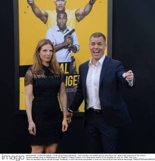 Cast member Tim Griffin and his wife Alicia Carr attend the premiere of the motion picture comedy Central Intelligence at the Regency Village Theatre in the Westwood section of Los Angeles on June 10, 2016. Storyline: After he reunites with an old pal through Facebook, a mild-mannered accountant is lured into the world of international espionage.  LAP2016061022 JIMxRUYMEN