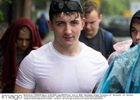 June 11, 2016 - Manchester, Greater Manchester, UK - Manchester , UK . Revellers arrive at the festival in a heavy downpour . Parklife music festival at Heaton Park in Manchester Manchester UK  - ZUMAl94_