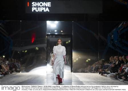 A collection of Shone Puipia pictured during the graduation fashion show showcasing the creations of the fourth year students of the fashion department of the Royal Academy of Fine Arts - AP Hogeschool, at Parkloods, in Antwerp, Friday 10 June 2016.  KRISTOFxVANxACCOM 04869348