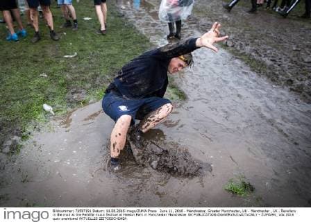 June 11, 2016 - Manchester, Greater Manchester, UK - Manchester , UK . Revellers in the mud at the Parklife music festival at Heaton Park in Manchester Manchester UK  - ZUMAl94_