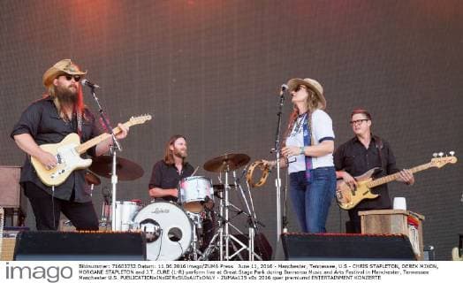 June 11, 2016 - Manchester, Tennessee, U.S - CHRIS STAPLETON, DEREK MIXON, MORGANE STAPLETON and J.T. CURE (L-R) perform live at Great Stage Park during Bonnaroo Music and Arts Festival in Manchester, Tennessee Manchester U.S. - ZUMAs135