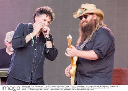 June 11, 2016 - Manchester, Tennessee, U.S - MICKEY RAPHAEL (L) and CHRIS STAPLETON performs live at Great Stage Park during Bonnaroo Music and Arts Festival in Manchester, Tennessee Manchester U.S. - ZUMAs135