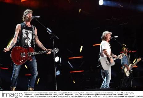 June 11, 2016 - Nashville, Tennessee, United States - 11 June 2016 - Nashville, Tennessee - Tyler Hubbard and Brian Kelley, Florida Georgia Line. 2016 CMA Music Festival Nightly Concert held at Nissan Stadium. Photo Credit: Laura Farr AdMedia Nashville United States - ZUMAa123