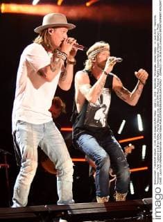 June 11, 2016 - Nashville, Tennessee, United States - 11 June 2016 - Nashville, Tennessee - Tyler Hubbard and Brian Kelley, Florida Georgia Line. 2016 CMA Music Festival Nightly Concert held at Nissan Stadium. Photo Credit: Laura Farr AdMedia Nashville United States - ZUMAa123