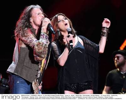 June 11, 2016 - Nashville, Tennessee, United States - 11 June 2016 - Nashville, Tennessee - Steven Tyler, Aerosmith and Martina McBride. 2016 CMA Music Festival Nightly Concert held at Nissan Stadium. Photo Credit: Laura Farr AdMedia Nashville United States - ZUMAa123