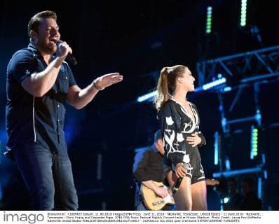 June 11, 2016 - Nashville, Tennessee, United States - 11 June 2016 - Nashville, Tennessee - Chris Young and Cassadee Pope. 2016 CMA Music Festival Nightly Concert held at Nissan Stadium. Photo Credit: Laura Farr AdMedia Nashville United States - ZUMAa123