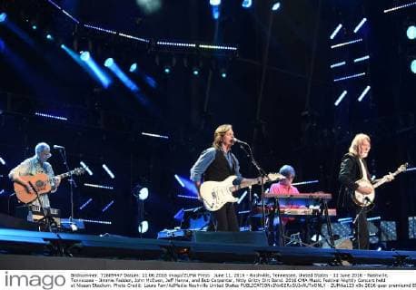 June 11, 2016 - Nashville, Tennessee, United States - 11 June 2016 - Nashville, Tennessee - Jimmie Fadden, John McEuen, Jeff Hanna, and Bob Carpenter, Nitty Gritty Dirt Band. 2016 CMA Music Festival Nightly Concert held at Nissan Stadium. Photo Credit: Laura Farr AdMedia Nashville United States - ZUMAa123