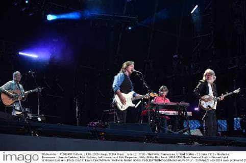 June 11, 2016 - Nashville, Tennessee, United States - 11 June 2016 - Nashville, Tennessee - Jimmie Fadden, John McEuen, Jeff Hanna, and Bob Carpenter, Nitty Gritty Dirt Band. 2016 CMA Music Festival Nightly Concert held at Nissan Stadium. Photo Credit: Laura Farr AdMedia Nashville United States - ZUMAa123