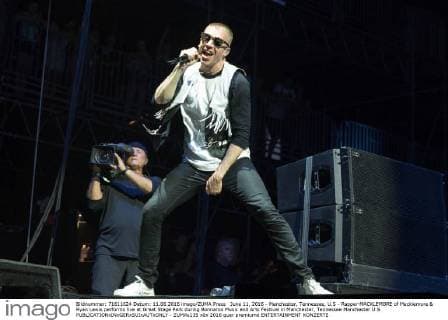 June 11, 2016 - Manchester, Tennessee, U.S - Rapper MACKLEMORE of Macklemore & Ryan Lewis performs live at Great Stage Park during Bonnaroo Music and Arts Festival in Manchester, Tennessee Manchester U.S. - ZUMAs135
