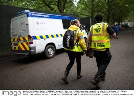 June 12, 2016 - Manchester, Greater Manchester, UK - Manchester , UK . Police at the Parklife music festival at Heaton Park in Manchester as GMP extend an appeal to find Rebecca Dacre , 26 from Ulverston , who went missing during the festival last night (11th June 2016) Manchester UK  - ZUMAl94_