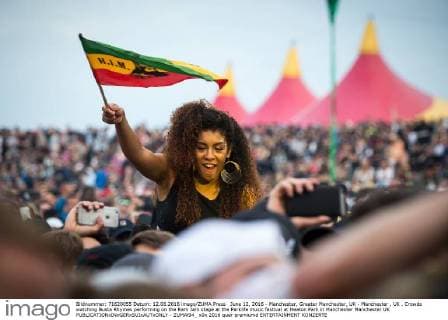 June 12, 2016 - Manchester, Greater Manchester, UK - Manchester , UK . Crowds watching Busta Rhymes performing on the Ram Jam stage at the Parklife music festival at Heaton Park in Manchester Manchester UK  - ZUMAl94_