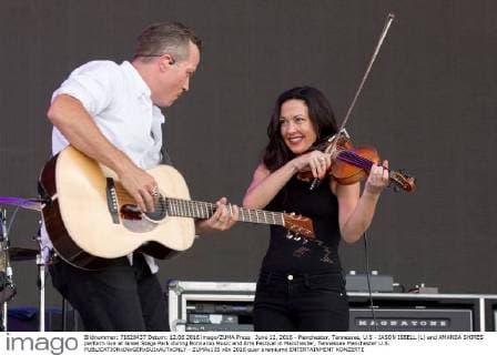 June 12, 2016 - Manchester, Tennessee, U.S - JASON ISBELL (L) and AMANDA SHIRES perform live at Great Stage Park during Bonnaroo Music and Arts Festival in Manchester, Tennessee Manchester U.S. - ZUMAs135