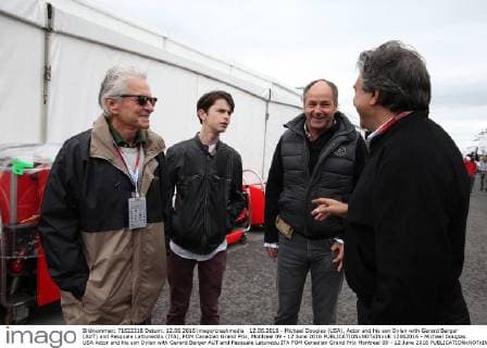 12.06.2016 - Michael Douglas (USA), Actor and his son Dylan with Gerard Berger (AUT) and Pasquale Lattuneddu (ITA), FOM Canadian Grand Prix, Montreal 09 - 12 June 2016 