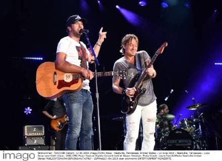 Nashville, Tennessee, United States - 12 June 2016 - Nashville, Tennessee - Luke Bryan and Keith Urban. 2016 CMA Music Festival Nightly Concert held at Nissan Stadium. Photo Credit: Laura Farr AdMedia Nashville United States - ZUMAa123