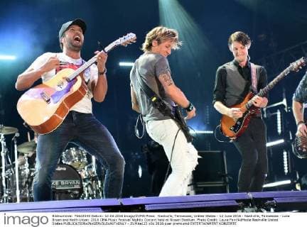 Nashville, Tennessee, United States - 12 June 2016 - Nashville, Tennessee - Luke Bryan and Keith Urban. 2016 CMA Music Festival Nightly Concert held at Nissan Stadium. Photo Credit: Laura Farr AdMedia Nashville United States - ZUMAa123