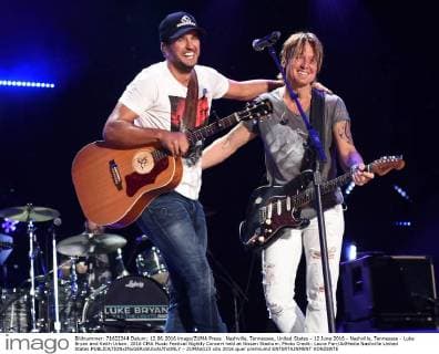 Nashville, Tennessee, United States - 12 June 2016 - Nashville, Tennessee - Luke Bryan and Keith Urban. 2016 CMA Music Festival Nightly Concert held at Nissan Stadium. Photo Credit: Laura Farr AdMedia Nashville United States - ZUMAa123
