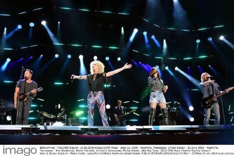 June 12, 2016 - Nashville, Tennessee, United States - 12 June 2016 - Nashville, Tennessee - Jimi Westbrook, Karen Fairchild, Kimberly Schlapman, Phillip Sweet, Little Big Town. 2016 CMA Music Festival Nightly Concert held at Nissan Stadium. Photo Credit: Laura Farr AdMedia Nashville United States - ZUMAa123
