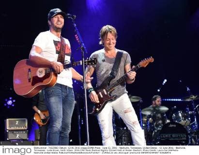 June 12, 2016 - Nashville, Tennessee, United States - 12 June 2016 - Nashville, Tennessee - Luke Bryan, Keith Urban. 2016 CMA Music Festival Nightly Concert held at Nissan Stadium. Photo Credit: Laura Farr AdMedia Nashville United States - ZUMAa123
