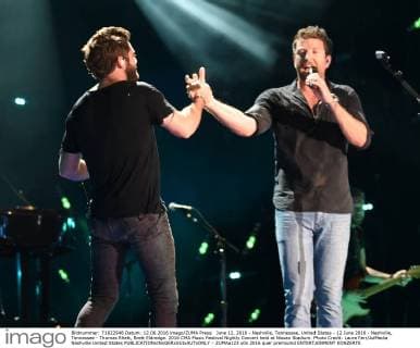 June 12, 2016 - Nashville, Tennessee, United States - 12 June 2016 - Nashville, Tennessee - Thomas Rhett, Brett Eldredge. 2016 CMA Music Festival Nightly Concert held at Nissan Stadium. Photo Credit: Laura Farr AdMedia Nashville United States - ZUMAa123