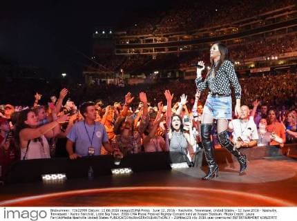 June 12, 2016 - Nashville, Tennessee, United States - 12 June 2016 - Nashville, Tennessee - Karen Fairchild, Little Big Town. 2016 CMA Music Festival Nightly Concert held at Nissan Stadium. Photo Credit: Laura Farr AdMedia Nashville United States - ZUMAa123