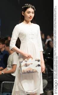 A model presents a creation designed by graduates of Beijing Institute of Fashion Technology in Beijing, capital of China, June 14, 2016. ) (ry) CHINA-BEIJING-FASHION SHOW(CN) LixJianbo 