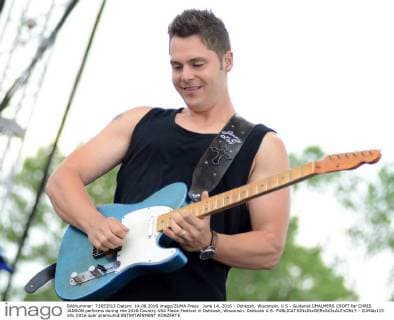 June 14, 2016 - Oshkosh, Wisconsin, U.S - Guitarist CHALMERS CROFT for CHRIS JANSON performs during the 2016 Country USA Music Festival in Oshkosh, Wisconsin. Oshkosh U.S. - ZUMAb115