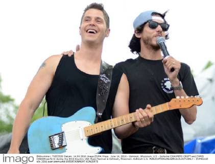 June 14, 2016 - Oshkosh, Wisconsin, U.S - Guitarist CHALMERS CROFT and CHRIS JANSON perform during the 2016 Country USA Music Festival in Oshkosh, Wisconsin. Oshkosh U.S. - ZUMAb115