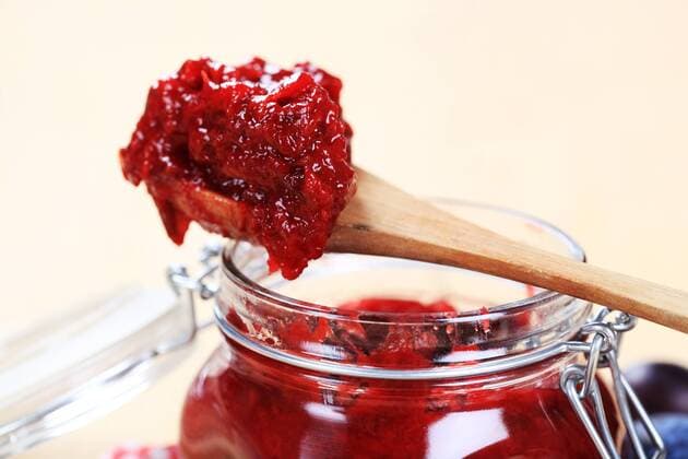 Jar of fruit preserve - detail view Fruit preserve  xdigifoodstockx CTKPhoto201102160531801