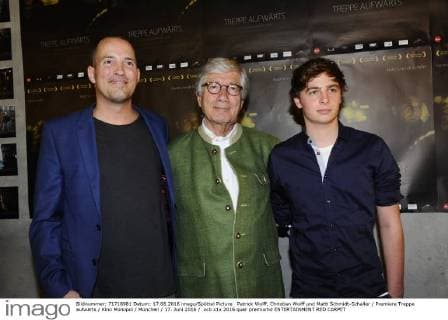 Patrick Wolff, Christian Wolff und Matti Schmidt-Schaller Premiere Treppe aufwärts Kino Monopol München 17. Juni 2016