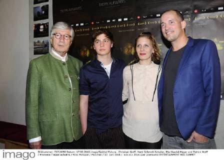 Christian Wolff, Matti Schmidt-Schaller, Mia Maariel Meyer und Patrick Wolff Premiere Treppe aufwärts Kino Monopol München 17. Juni 2016