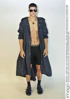 Milan Men s Fashion Week Spring Summer 2017 Milan Fashion Week, Spring Summer 2017. Versace First Look. Pictured: Model  RiccardoxGiordanoxFotosicki