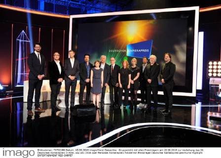Gruppenbild mit allen Preisträgern am 18.06.2016 zur Verleihung des 26. Deutschen Kamerapreis in Köln.